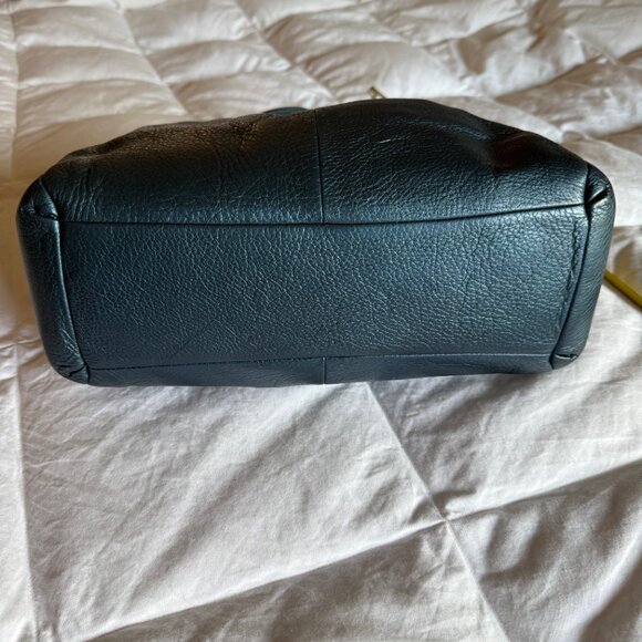 Coach Lexy Shoulder Bag Pebble Leather Metallic Blue - Picture 11 of 15